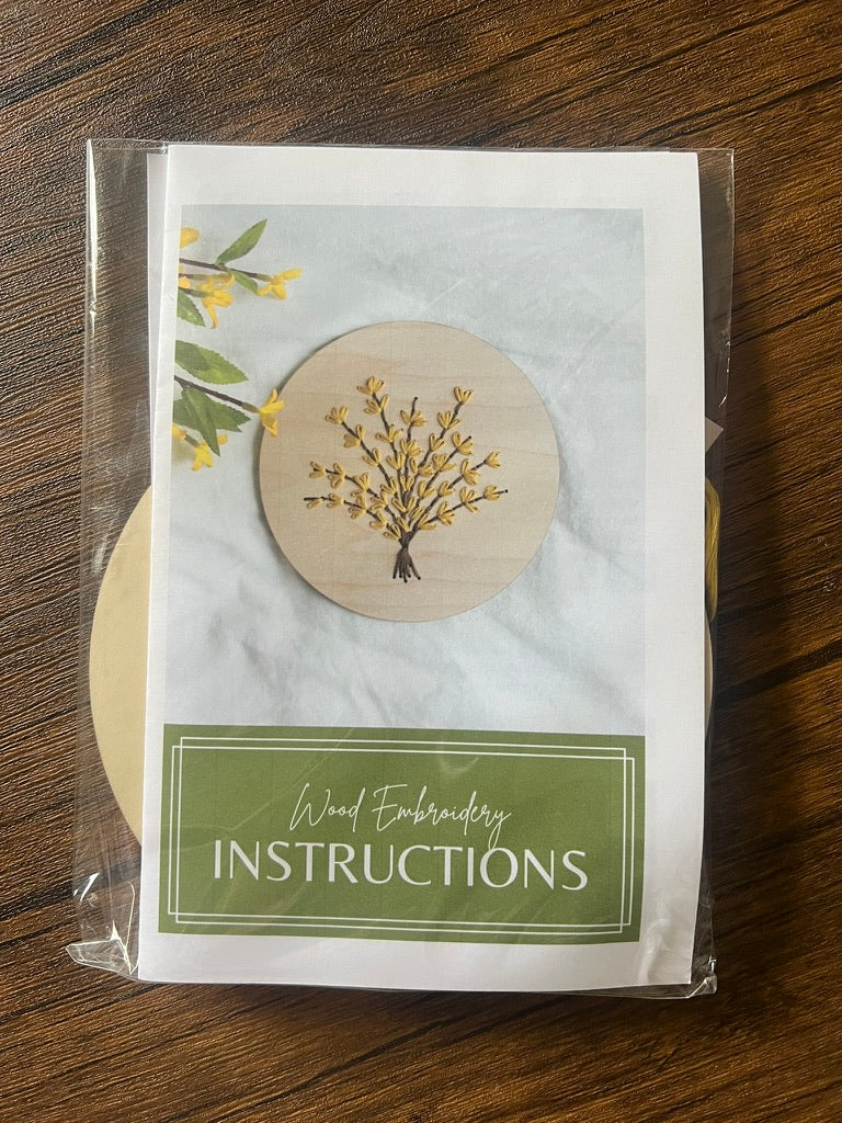 Wood Embroidery Kit - Forsythia
