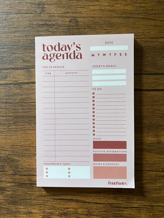 Today's Agenda Notepad