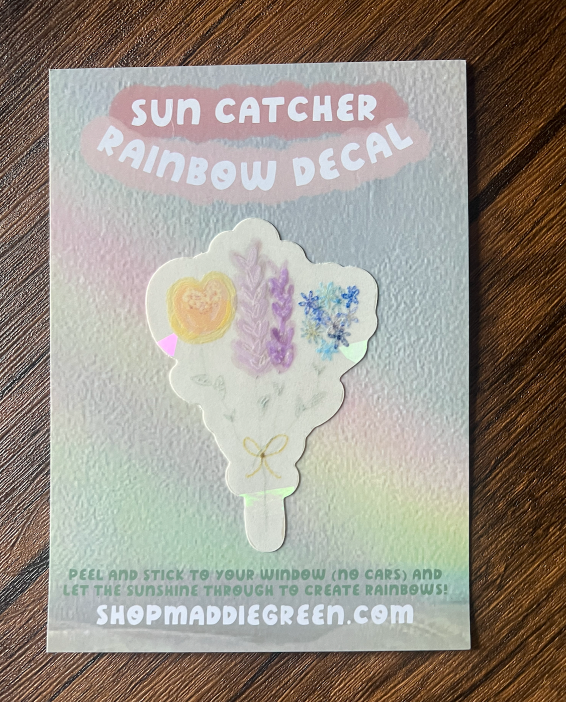 Watercolor Floral Suncatcher Rainbow Window Decals