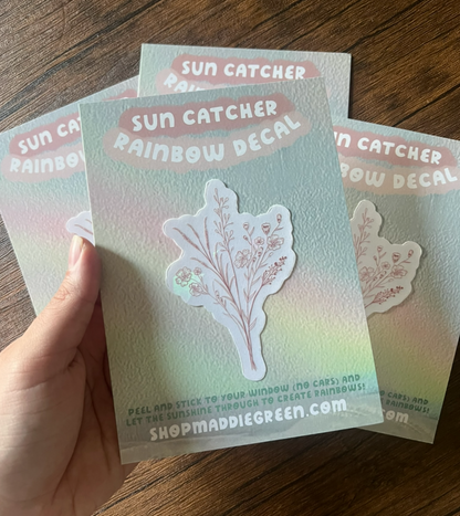 Pink Wildflower Vinyl Suncatcher Decal