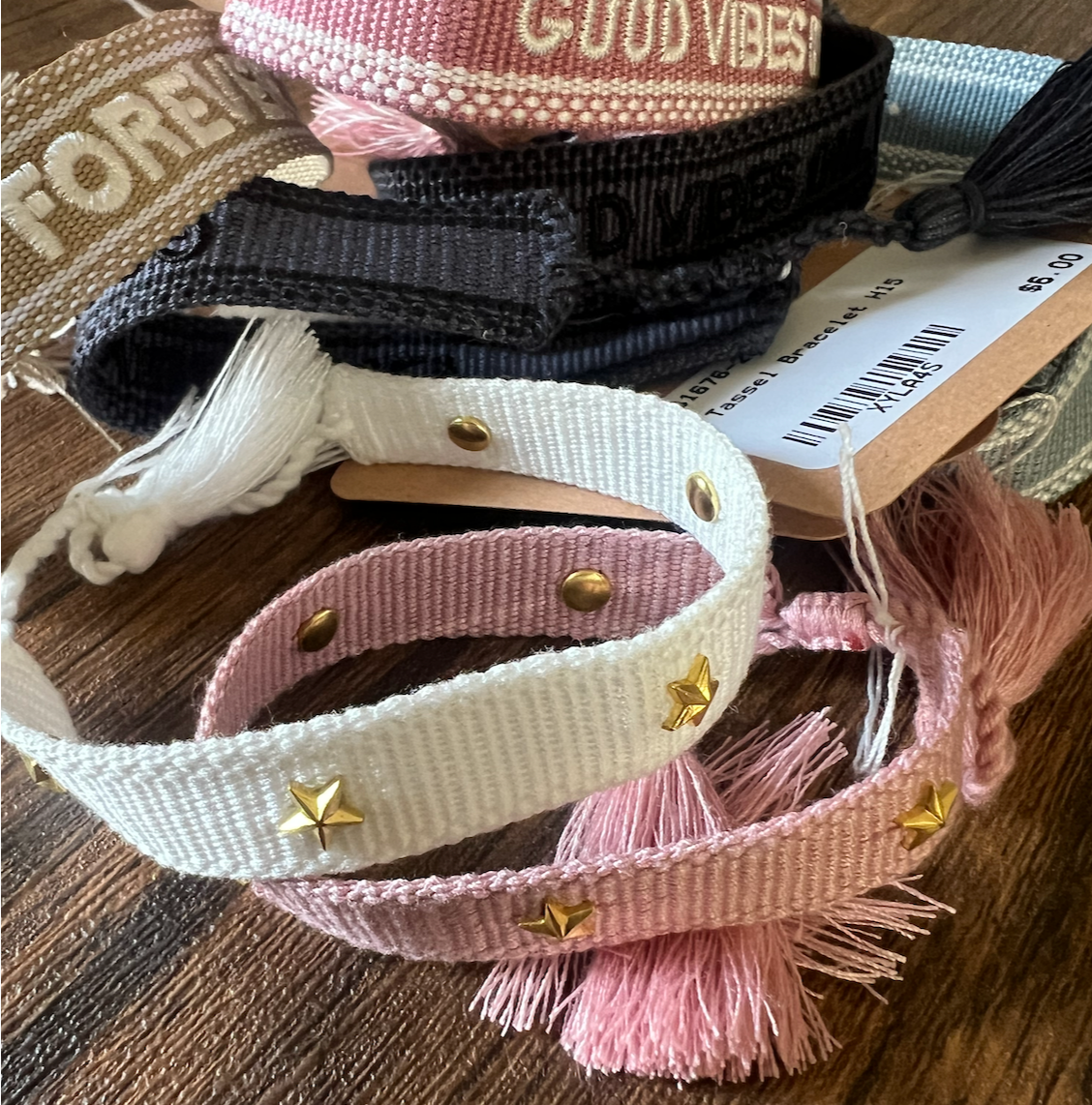 Embroidered Tassel Bracelets